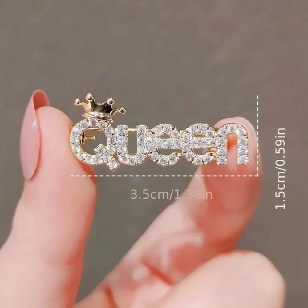 NEW! Elegant “Queen” Rhinestone Brooch – Sparkling Queen Pin 👑 A9-301